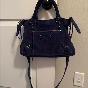 Balenciaga Blue Suede Bag